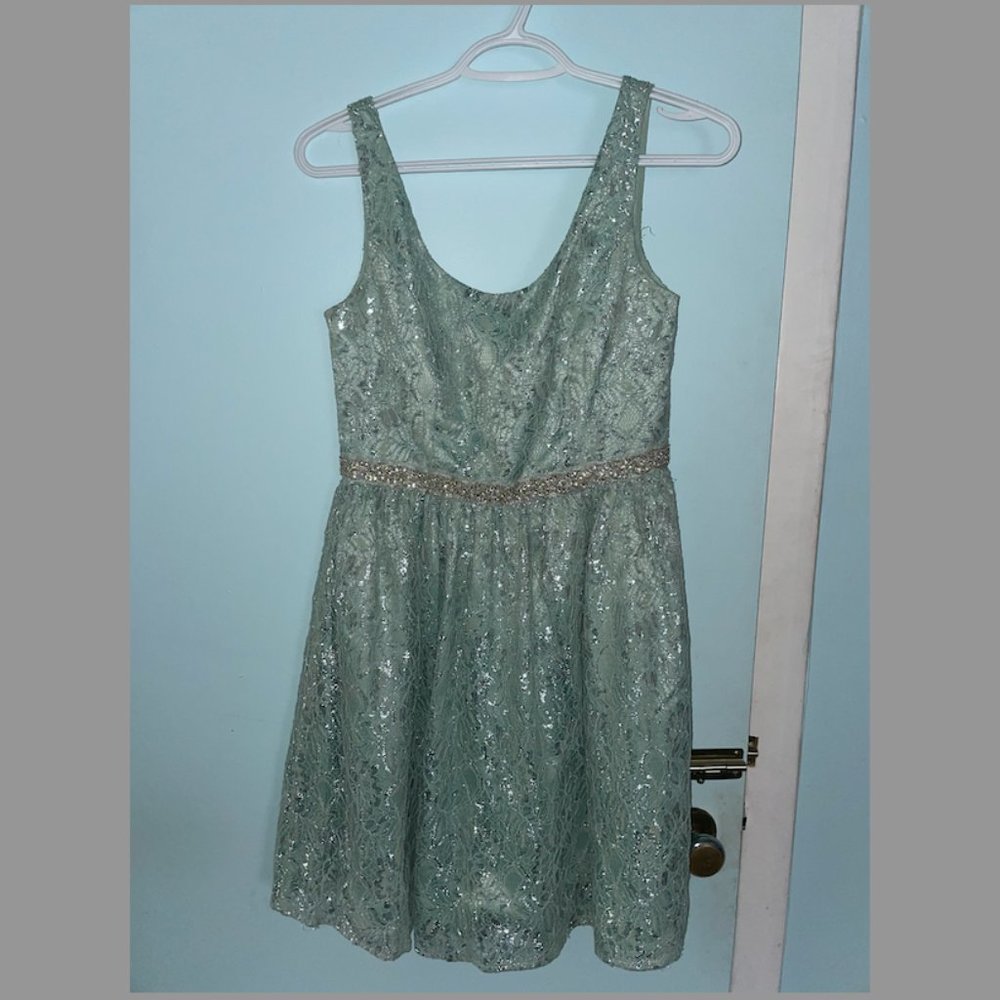Shiny Teal Dress